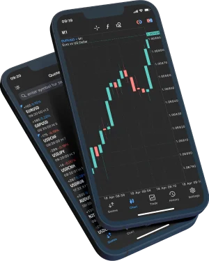 Mobile trading platform screenshots.